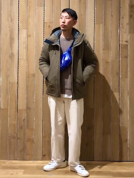「coen（コーエン）のアイテム（ダウンジャケット/コート）」を使った、coen セキネさん（メンズ・173cm）の冬コーディネート