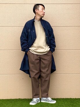 「coen（コーエン）のアイテム（モッズコート）」を使った、coen セキネさん（メンズ・173cm）の秋コーディネート