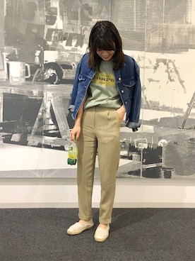 「ベルイエロー」｜「アイテム（ジャケット/アウター）」を使った、sumire さん（レディース・157cm）の春コーディネート