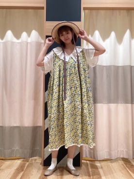 「白ソックス」｜「アイテム（バレエシューズ、ベージュ系）」を使った、nanamiさん（レディース・170cm）の春コーディネート