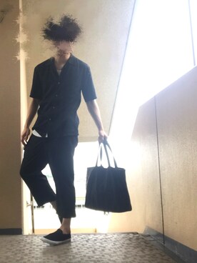 「BASECONTROL（ベースコントロール）のアイテム（バッグ）」を使った、たきよしさん（メンズ・174cm）の夏コーディネート