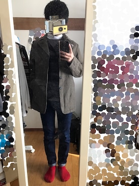 「semantic design（セマンティックデザイン）のアイテム（ミリタリージャケット）」を使った、Ryunosukeさん（メンズ・169cm）の冬コーディネート