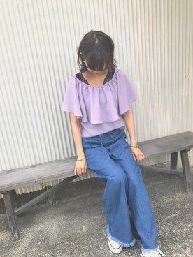 「裾フリンジ」｜aymmさん（レディース・166cm）の夏コーディネート