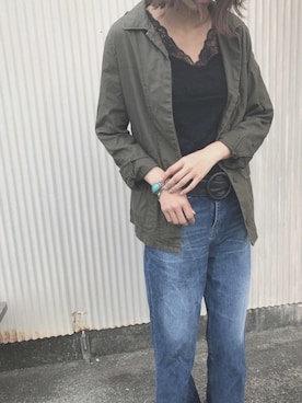 「レースタンク」｜aymmさん（レディース・166cm）の夏コーディネート