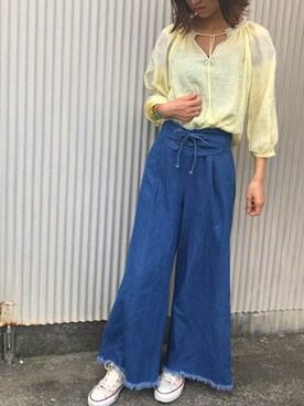 「裾フリンジ」｜aymmさん（レディース・166cm）の夏コーディネート