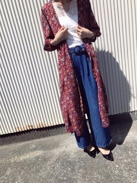 「レースタンク」｜「アイテム（その他）」を使った、aymmさん（レディース・166cm）の秋コーディネート