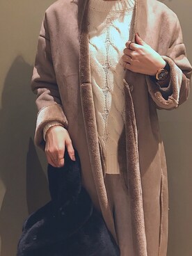 「Green　Parks（グリーンパークス）のアイテム（ノーカラージャケット）」を使った、aymmさん（レディース・166cm）の秋コーディネート