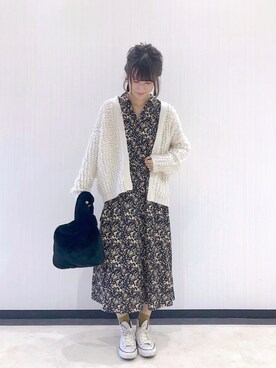 「ループカーディガン」｜aymmさん（レディース・166cm）の秋コーディネート