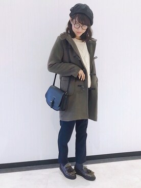 「タッセルローファー」｜「アイテム（ダウンジャケット/コート）」を使った、aymmさん（レディース・166cm）の秋コーディネート