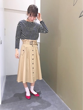 「赤パンプス」｜aymmさん（レディース・166cm）の春コーディネート