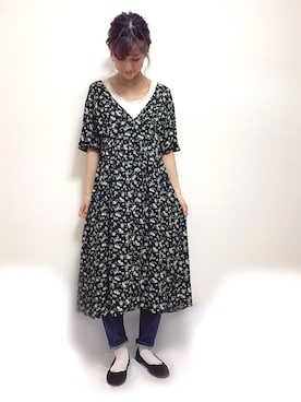「パンプス×靴下」｜aymmさん（レディース・166cm）の春コーディネート