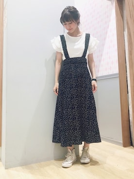 「袖フリル」｜aymmさん（レディース・166cm）の春コーディネート