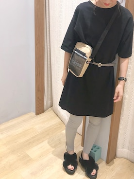 「earth music&ecology（アースミュージックアンドエコロジー）のアイテム（ベルト）」を使った、aymmさん（レディース・166cm）の夏コーディネート