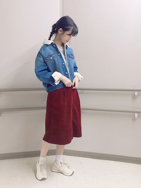 「裏ボア」｜「アイテム（その他アウター）」を使った、aymmさん（レディース・166cm）の秋コーディネート