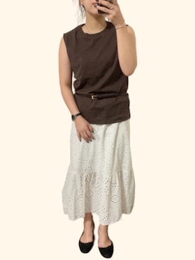 「H&M（エイチ・アンド・エム）のアイテム（バレエシューズ）」を使った、yoppiさん（レディース・157cm）の夏コーディネート