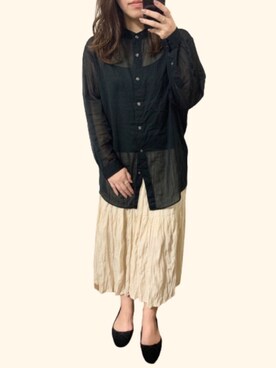「H&M（エイチ・アンド・エム）のアイテム（バレエシューズ）」を使った、yoppiさん（レディース・157cm）の秋コーディネート