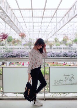 「SISLEY（シスレー）のアイテム（パンツ）」を使った、Brenda Chenさん（レディース・165cm）の秋コーディネート