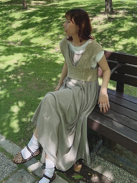 「日常」｜「アイテム（ワンピース/ドレス）」を使った、Nancyさん（レディース・162cm）の夏コーディネート
