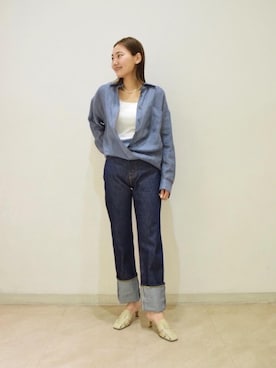 ユナイテッドアローズ 池袋店｜Saki Tanaka使用「Levi's（＜LEVI’S（リーバイス）＞VINTAGE CLOTHING 1950S 701 デニムパンツ）」的時尚穿搭