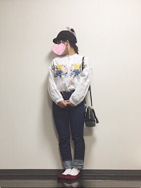 「NANO universe（ナノユニバース）のアイテム（バレエシューズ）」を使った、kanasica*さん（レディース・156cm）の春コーディネート