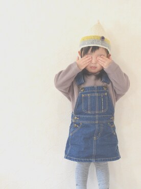 「BREEZE（ブリーズ）のアイテム（ジャンパースカート）」を使った、ゆいたん◡̈*さん（キッズ・80cm）の冬コーディネート