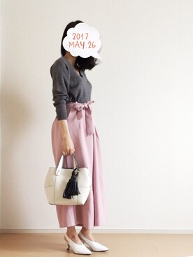 ウエストリボンタックガウチョパンツを使った人気ファッションコーディネート Wear