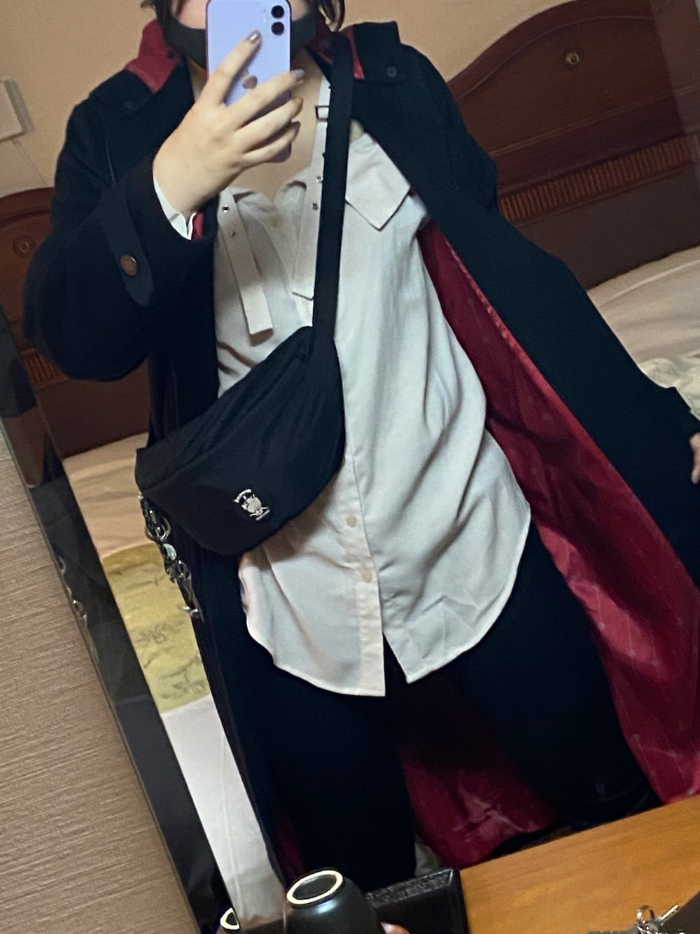 「EVRISのオフショルバックレースアップトップス（シャツ/ブラウス、ホワイト系）」を使った、hiruneko32さん（レディース・165cm）の秋コーディネートの1枚目の写真
