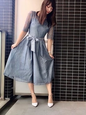 「アイテム（ドレス、グレー系）」を使った、haruna✧*｡さん（レディース・165cm）の春コーディネート