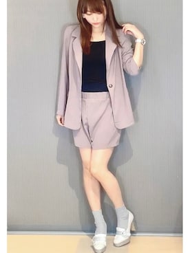 「くすみピンク」｜「アイテム（セットアップ）」を使った、haruna✧*｡さん（レディース・165cm）の春コーディネート