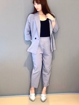 「部屋撮り」｜「アイテム（セットアップ）」を使った、haruna✧*｡さん（レディース・165cm）の春コーディネート