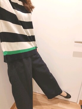「ZARA（ザラ）のボーダー　サマーニット（ニット/セーター、その他）」を使った、まさきちさん（レディース）の春コーディネート