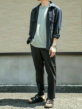 「ユニクロU」｜「アイテム（スラックス）」を使った、まーくんさん（メンズ・174cm）の春コーディネート
