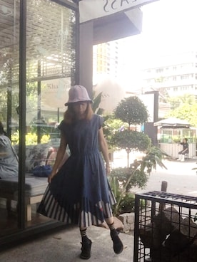 「teva」｜「アイテム（ジャンパースカート）」を使った、Moさん（レディース・150cm）の夏コーディネート