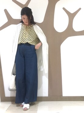 「3can4on（サンカンシオン）のアイテム（サンダル）」を使った、akkoさん（レディース・159cm）の春コーディネート
