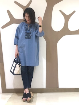 「3can4on（サンカンシオン）のアイテム（ワンピース/ドレス）」を使った、akkoさん（レディース・159cm）の春コーディネート