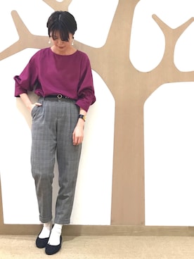 「3can4on（サンカンシオン）のアイテム（バレエシューズ）」を使った、akkoさん（レディース・159cm）の夏コーディネート