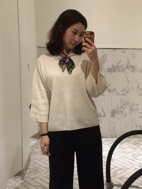「MIXXO（ミッソ）のアイテム（マフラー、その他）」を使った、honeybeeさん（レディース）の秋コーディネート