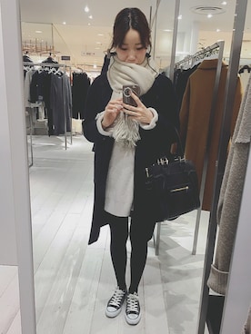 「MidiUmi（ミディウミ）のアイテム（その他アウター）」を使った、aaaaaさん（レディース・163cm）の冬コーディネート