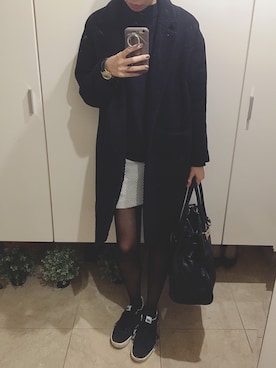 「MidiUmi（ミディウミ）のアイテム（その他アウター）」を使った、aaaaaさん（レディース・163cm）の冬コーディネート