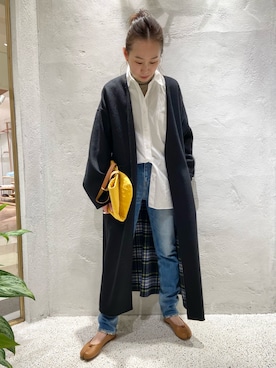 「Curensology（カレンソロジー）のアイテム（ニット/セーター）」を使った、c_ha_taさん（レディース・158cm）の冬コーディネート