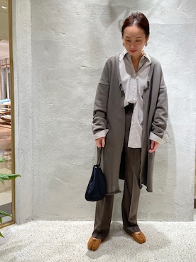 「ロングカーディガン」｜「アイテム（その他アウター）」を使った、c_ha_taさん（レディース・158cm）の冬コーディネート