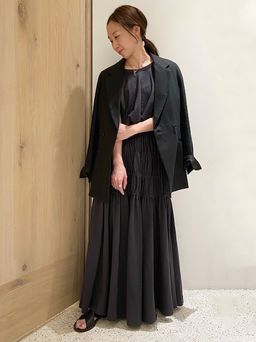 現行 美品 カレンソロジー リネン混 ノーカラージャケット オーバーシルエット Curensology（カレンソロジー）の「Curensology(カレンソロジー