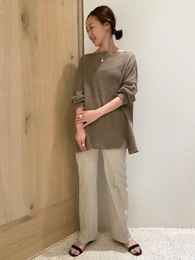 「Curensology（カレンソロジー）のアイテム（ニット/セーター）」を使った、c_ha_taさん（レディース・158cm）の春コーディネート