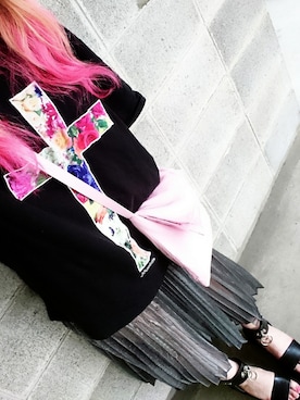「UNIF（ユニフ）のアイテム（サンダル）」を使った、khrさん（レディース・153cm）の夏コーディネート