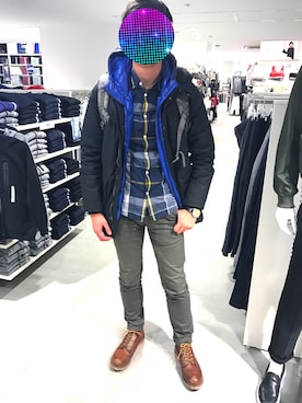 「H&M（エイチ・アンド・エム）のアイテム（ピーコート）」を使った、WillLinさん（メンズ・174cm）の冬コーディネート