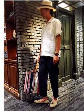 「umit benan（ウミットベナン）のアイテム」を使った、K2M👖さん（メンズ・178cm）の春コーディネート