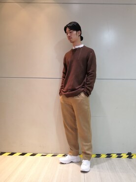 「initial（イニシャル）のアイテム（トップス）」を使った、Cass凯斯さん（メンズ・183cm）の秋コーディネート