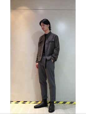 「initial（イニシャル）のアイテム（ジャケット/アウター）」を使った、Cass凯斯さん（メンズ・183cm）の秋コーディネート