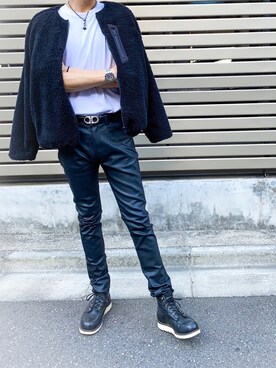 Salvatore Ferragamo サルヴァトーレフェラガモ のベルト シルバー系 を使ったメンズ人気ファッションコーディネート Wear