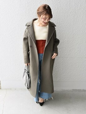 「コルセット」｜「アイテム（その他アウター）」を使った、Arakawaさん（レディース・156cm）の冬コーディネート